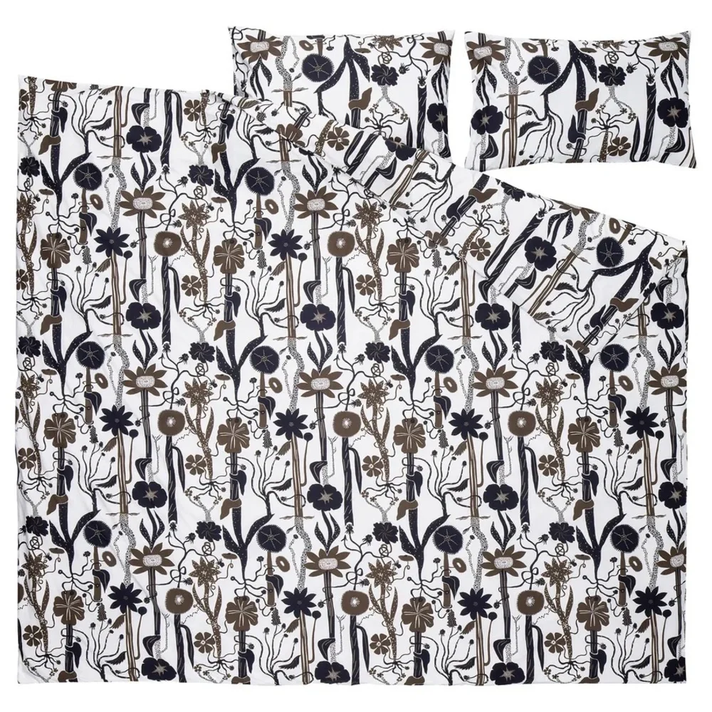 Floral Black and White Duvet Cover Set